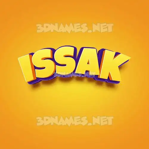 issak in Orange Toon style - 3D name wallpaper