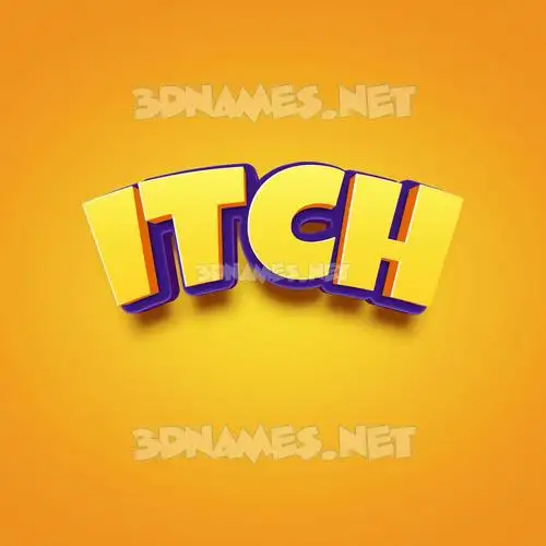 itch in Orange Toon style - 3D name wallpaper