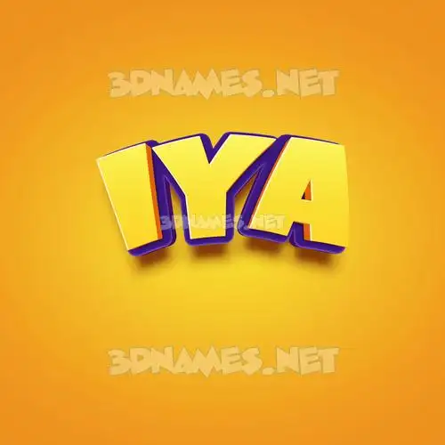 iya in Orange Toon style - 3D name wallpaper