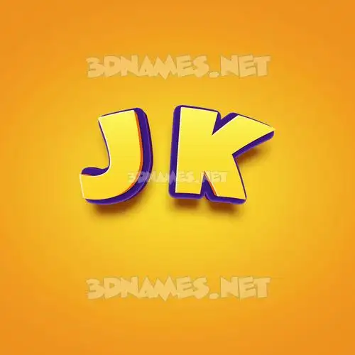 j k in Orange Toon style - 3D name wallpaper