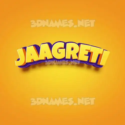 jaagreti in Orange Toon style - 3D name wallpaper