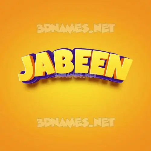 jabeen in Orange Toon style - 3D name wallpaper