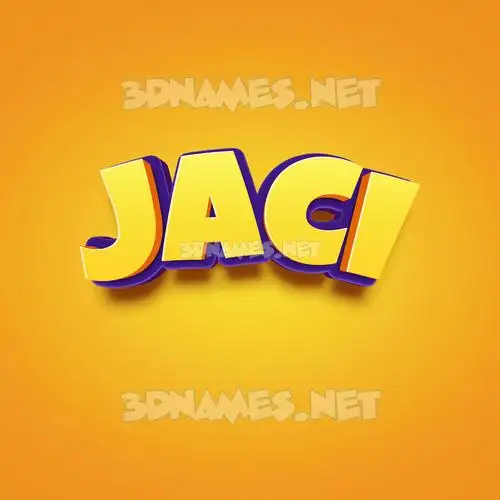 jaci in Orange Toon style - 3D name wallpaper