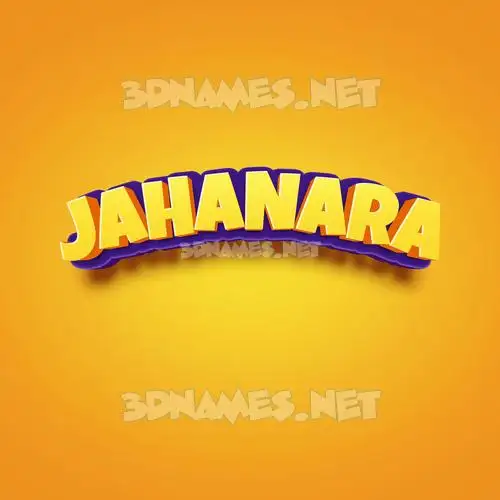 jahanara in Orange Toon style - 3D name wallpaper