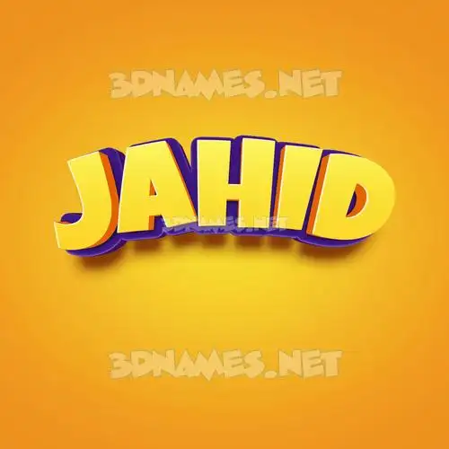 jahid in Orange Toon style - 3D name wallpaper
