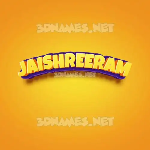 jaishreeram in Orange Toon style - 3D name wallpaper