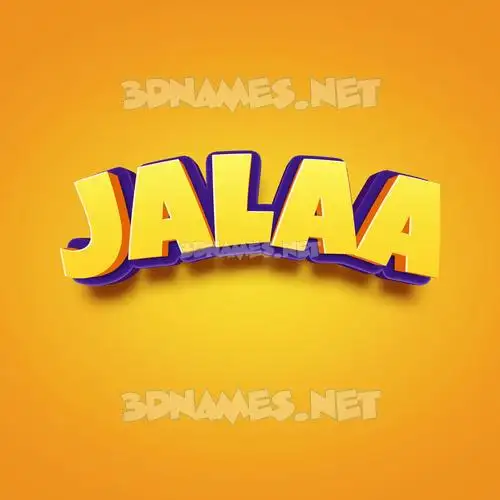 jalaa in Orange Toon style - 3D name wallpaper