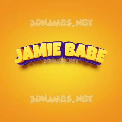 jamie babe in Orange Toon style - 3D name wallpaper