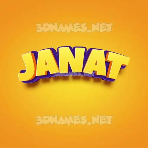 janat in Orange Toon style - 3D name wallpaper