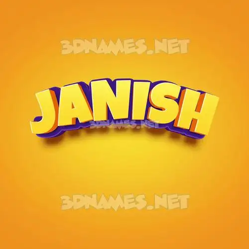 janish in Orange Toon style - 3D name wallpaper