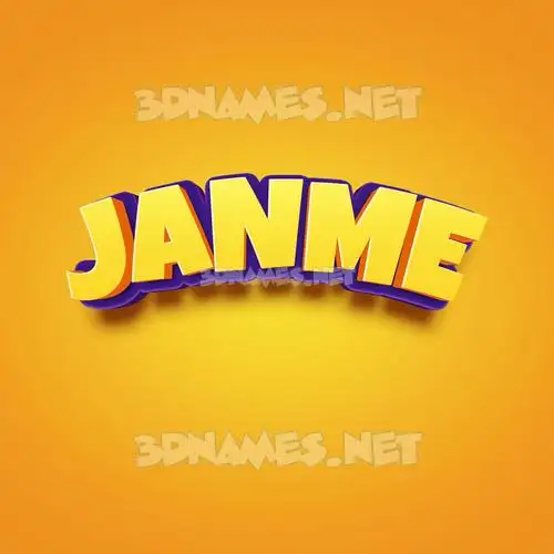 janme in Orange Toon style - 3D name wallpaper