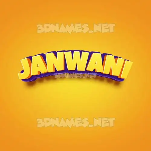 janwani in Orange Toon style - 3D name wallpaper