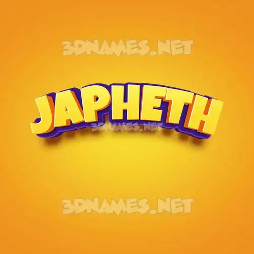 japheth in Orange Toon style - 3D name wallpaper
