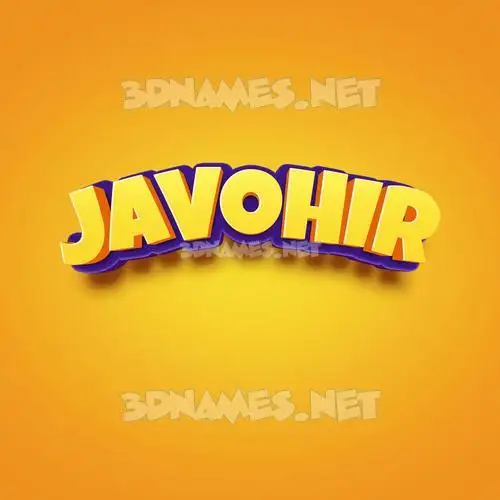 javohir in Orange Toon style - 3D name wallpaper