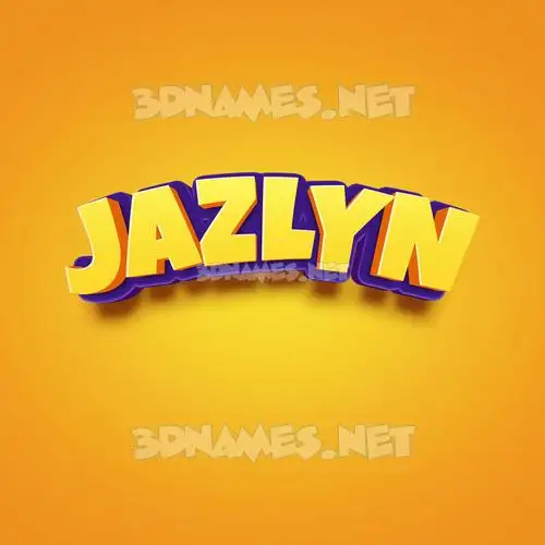 jazlyn in Orange Toon style - 3D name wallpaper