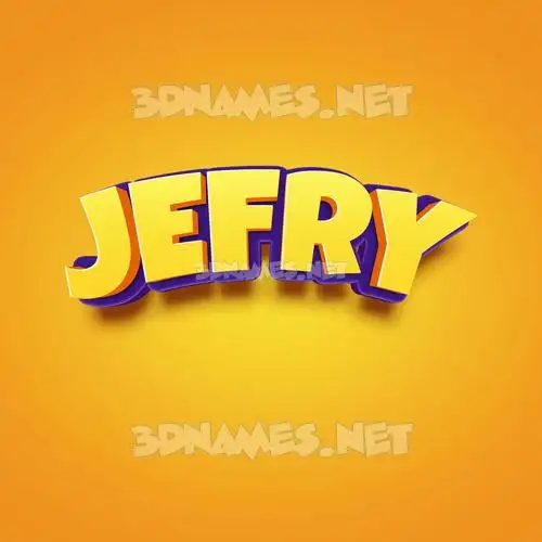 jefry in Orange Toon style - 3D name wallpaper