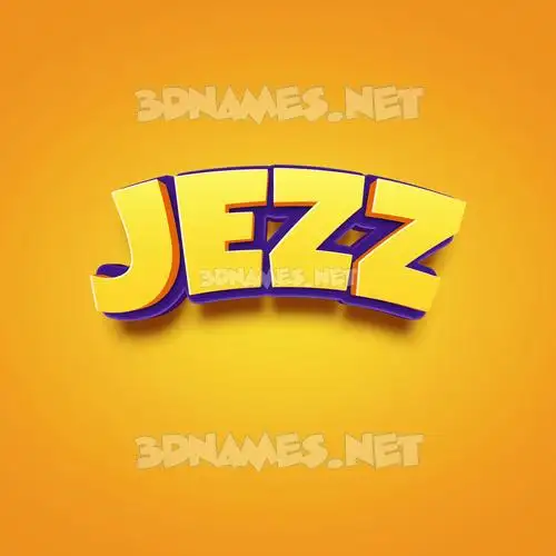 jezz in Orange Toon style - 3D name wallpaper