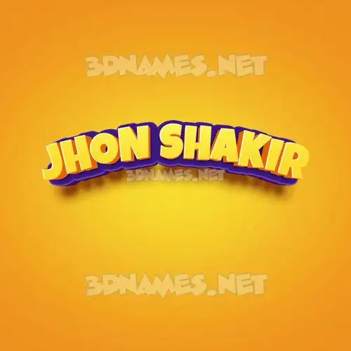 jhon shakir in Orange Toon style - 3D name wallpaper jhon shakir in Orange Toon style - 3D name wallpaper