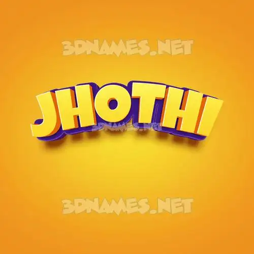 jhothi in Orange Toon style - 3D name wallpaper