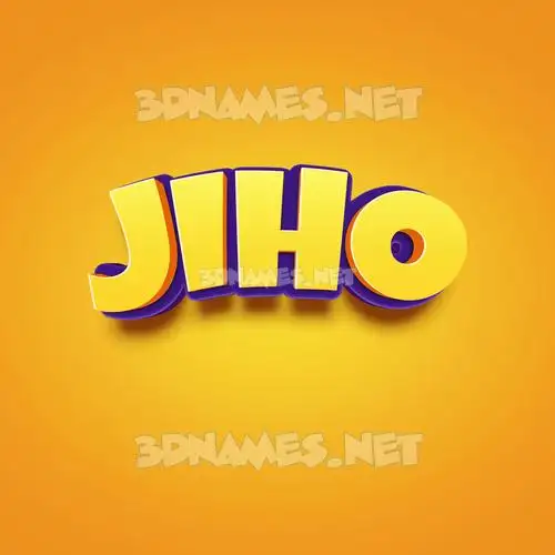 jiho in Orange Toon style - 3D name wallpaper