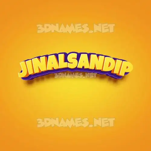 jinalsandip in Orange Toon style - 3D name wallpaper