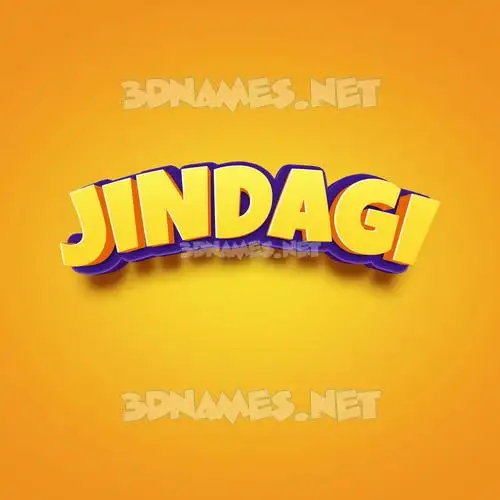 jindagi in Orange Toon style - 3D name wallpaper