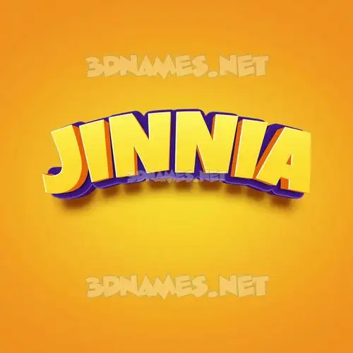 jinnia in Orange Toon style - 3D name wallpaper