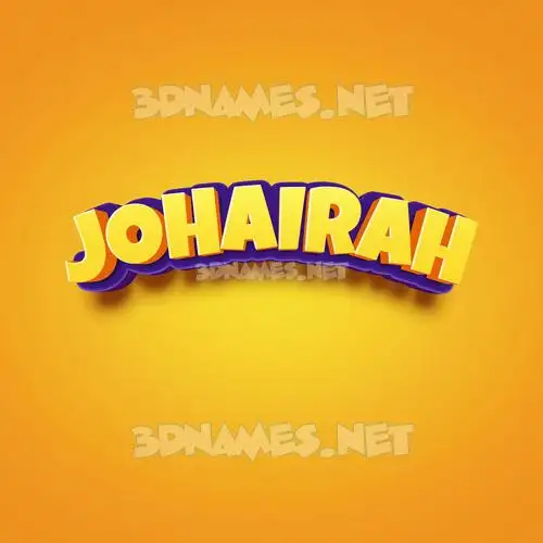 johairah in Orange Toon style - 3D name wallpaper