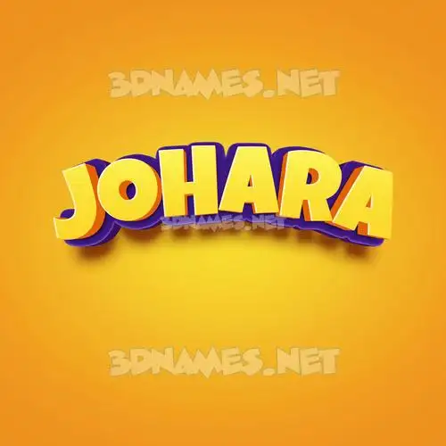 johara in Orange Toon style - 3D name wallpaper