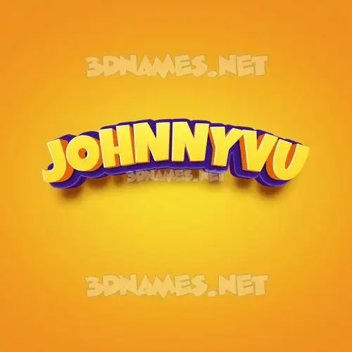 johnnyvu in Orange Toon style - 3D name wallpaper