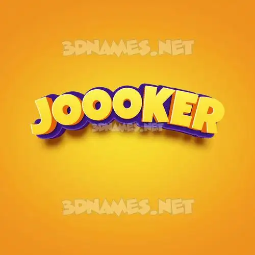joooker in Orange Toon style - 3D name wallpaper