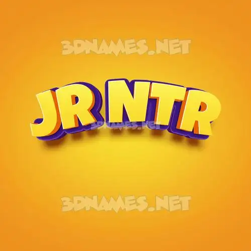jr ntr in Orange Toon style - 3D name wallpaper