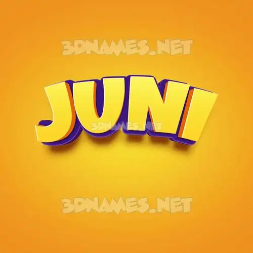 juni in Orange Toon style - 3D name wallpaper