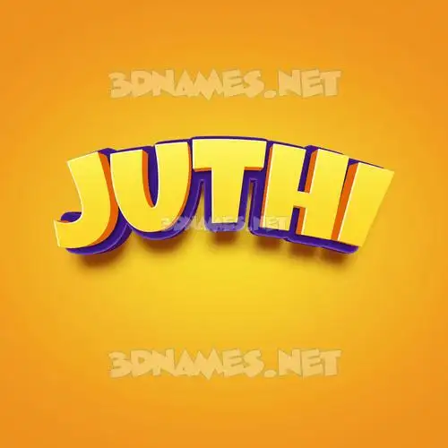 juthi in Orange Toon style - 3D name wallpaper