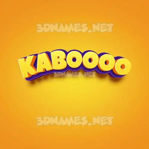 kaboooo in Orange Toon style - 3D name wallpaper