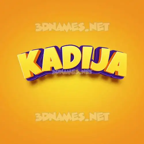 kadija in Orange Toon style - 3D name wallpaper