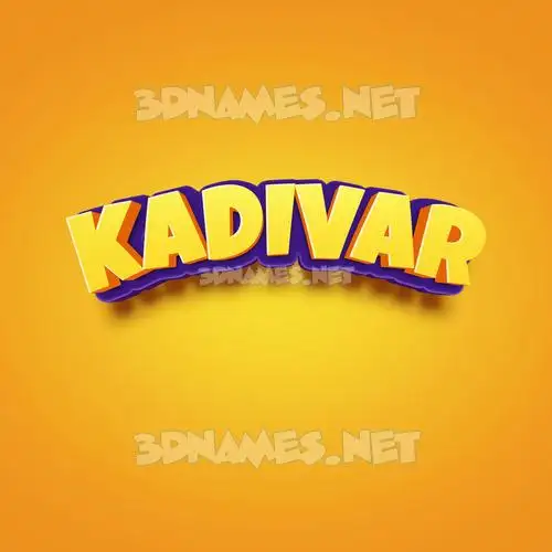 kadivar in Orange Toon style - 3D name wallpaper