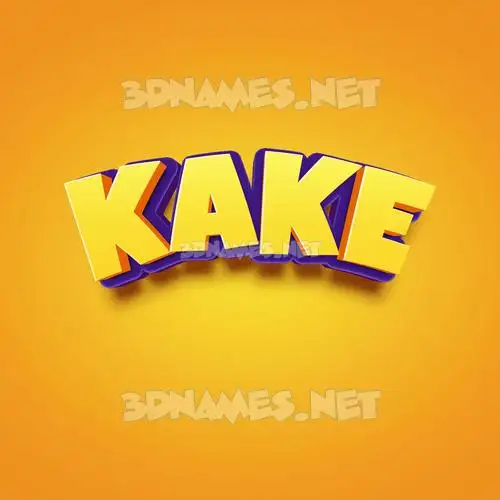 kake in Orange Toon style - 3D name wallpaper