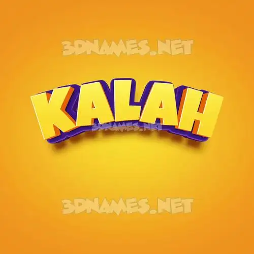 kalah in Orange Toon style - 3D name wallpaper