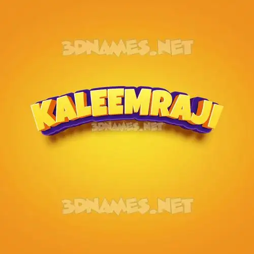 kaleemraji in Orange Toon style - 3D name wallpaper