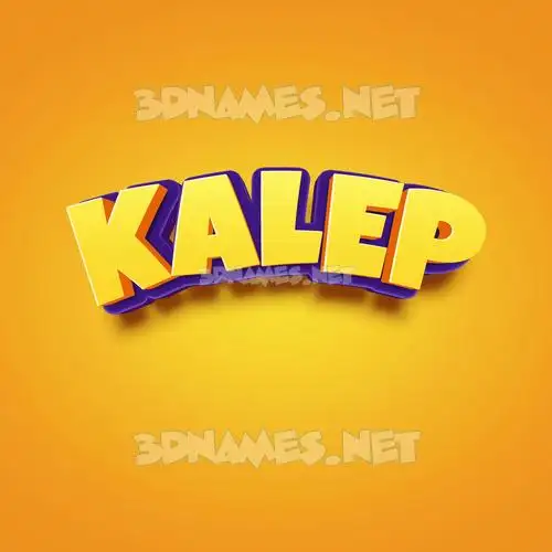 kalep in Orange Toon style - 3D name wallpaper