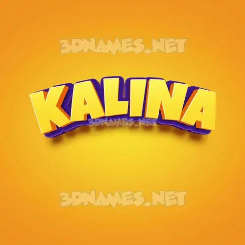 kalina in Orange Toon style - 3D name wallpaper