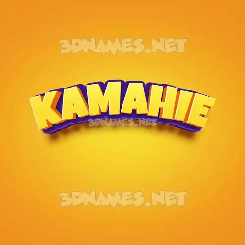 kamahie in Orange Toon style - 3D name wallpaper
