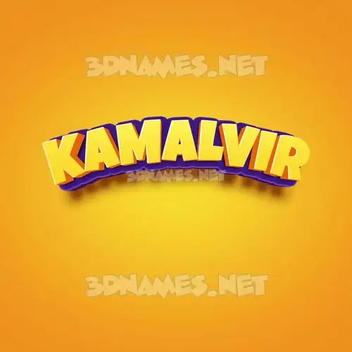 kamalvir in Orange Toon style - 3D name wallpaper