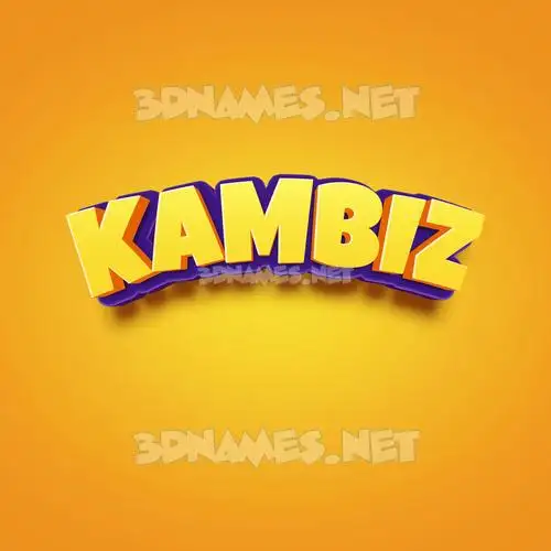 kambiz in Orange Toon style - 3D name wallpaper