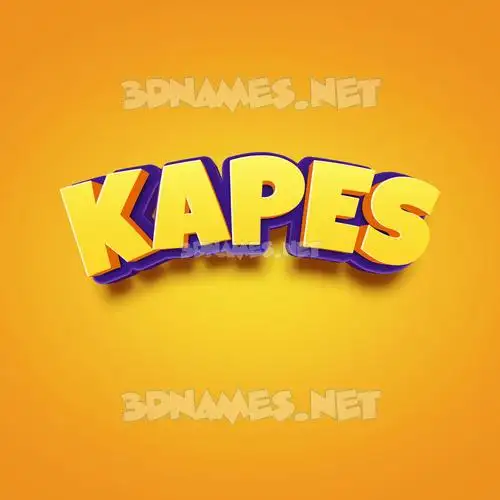 kapes in Orange Toon style - 3D name wallpaper kapes in Orange Toon style - 3D name wallpaper