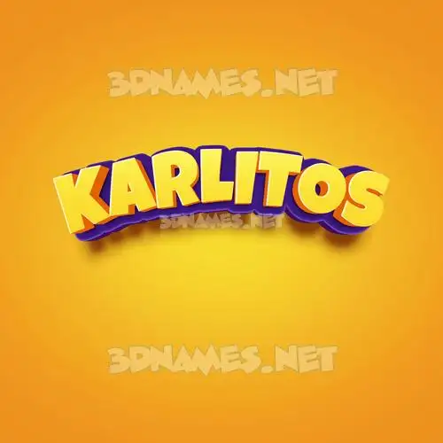 karlitos in Orange Toon style - 3D name wallpaper