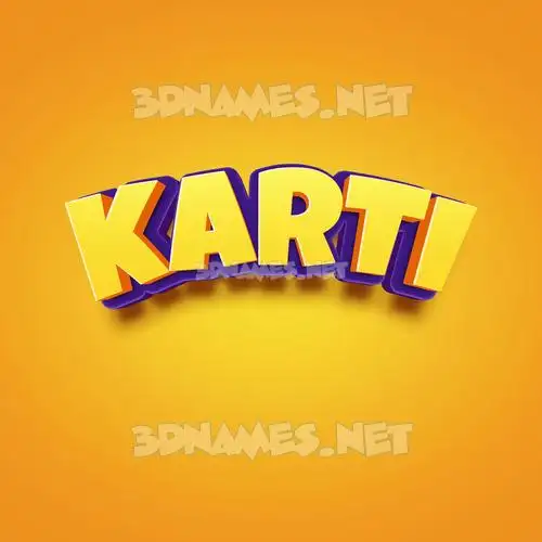 karti in Orange Toon style - 3D name wallpaper