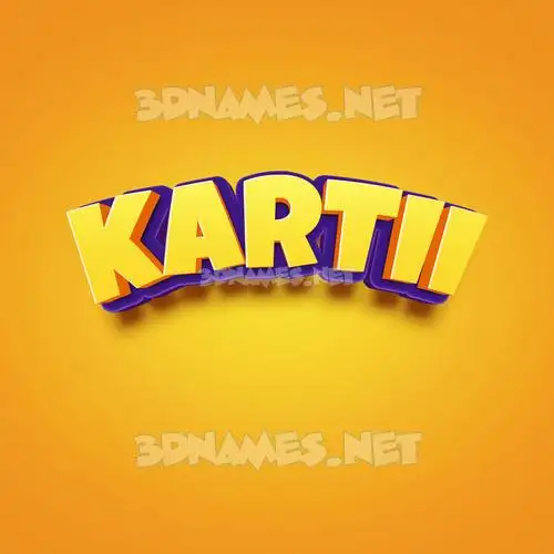 kartii in Orange Toon style - 3D name wallpaper
