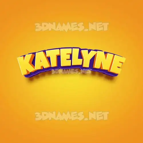 katelyne in Orange Toon style - 3D name wallpaper